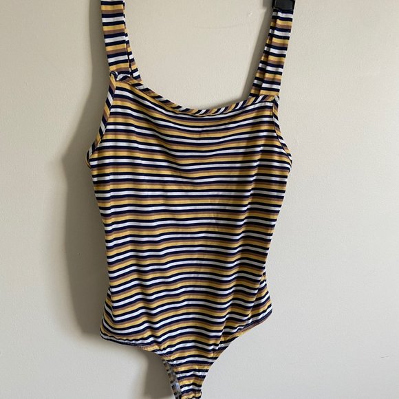Urban Heritage Large striped thong stretchy soft bodysuit - Picture 3 of 14